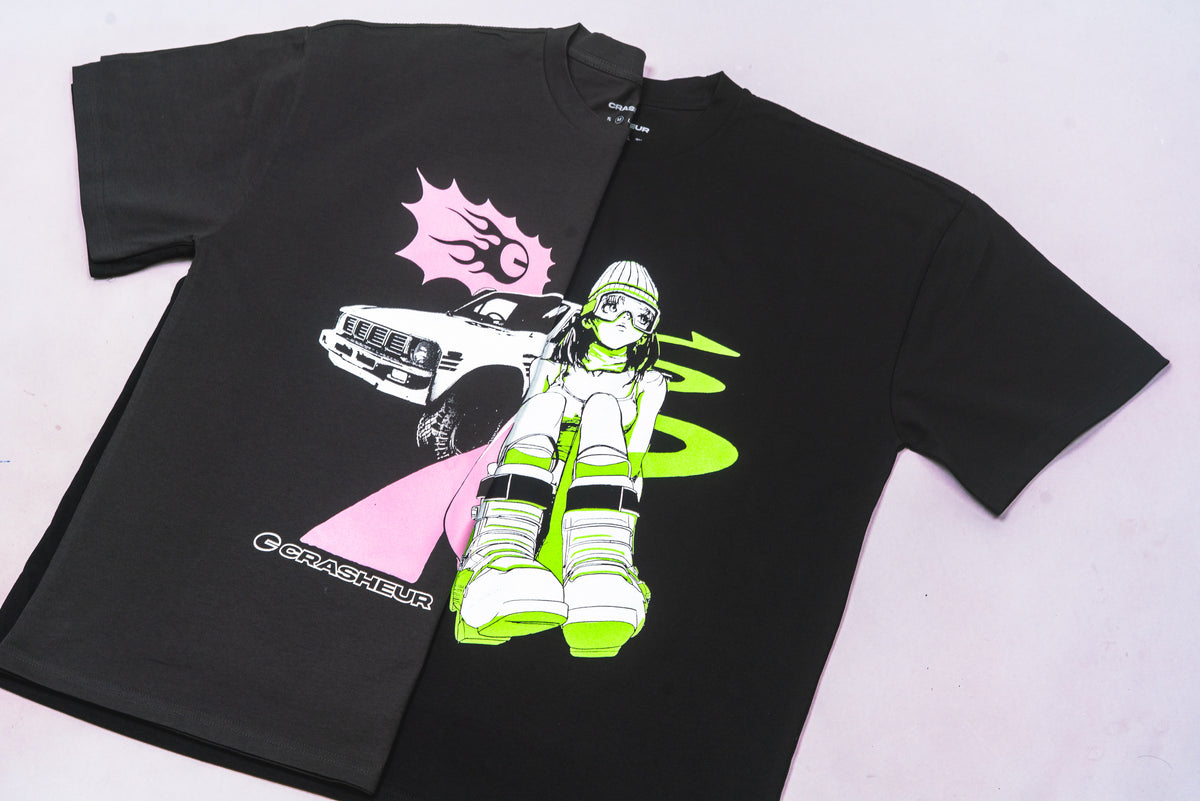 Anime Yota Girl (Green/Black) - Oversize T-Shirt