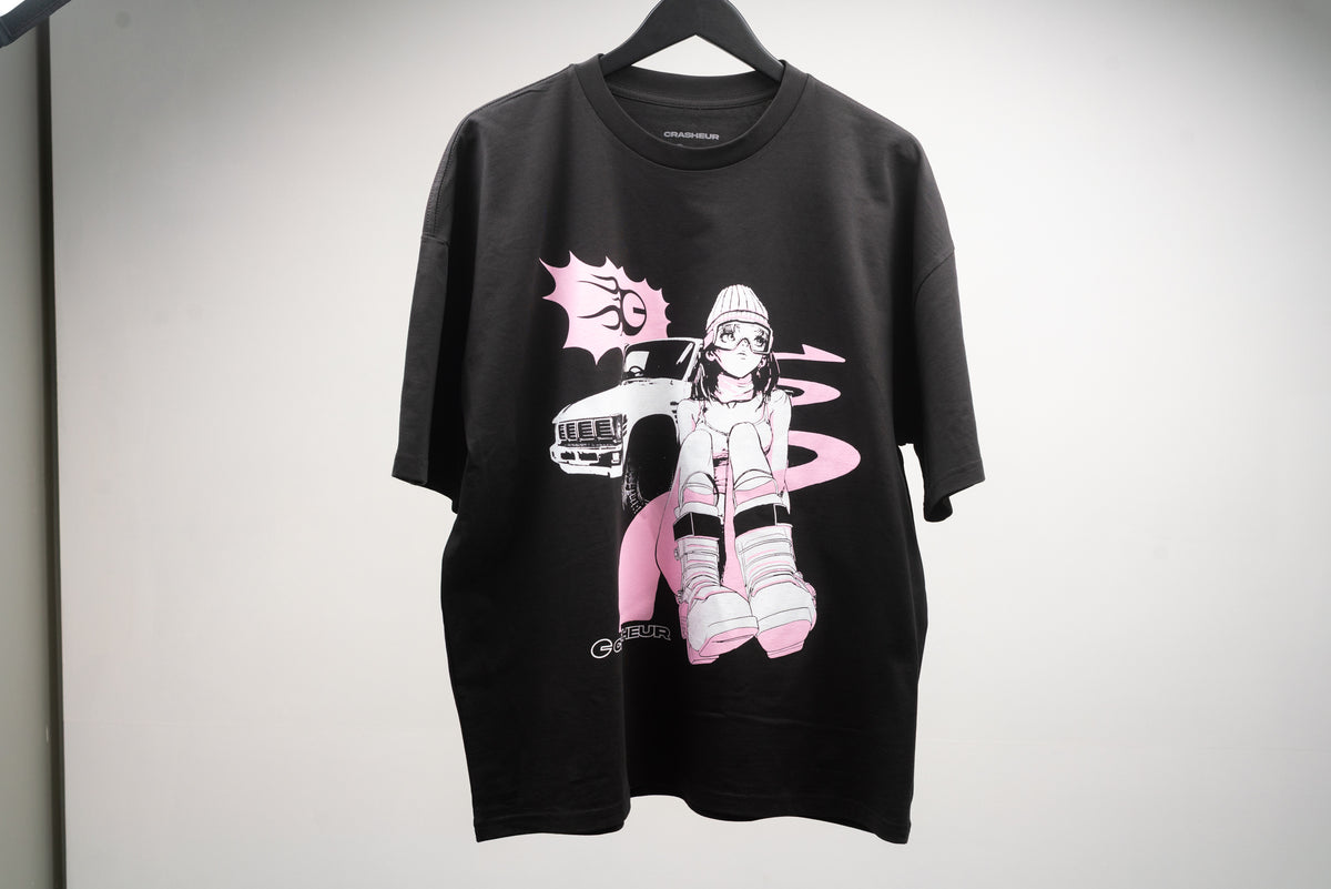 Anime Yota Girl (Pink/Coal) - Oversize T-Shirt