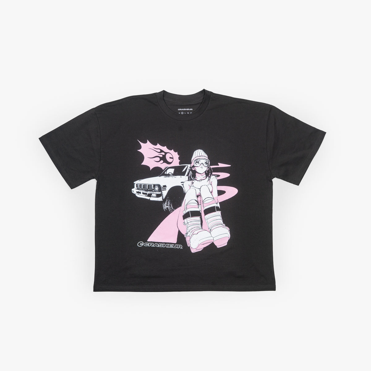Anime Yota Girl (Pink/Coal) - Oversize T-Shirt